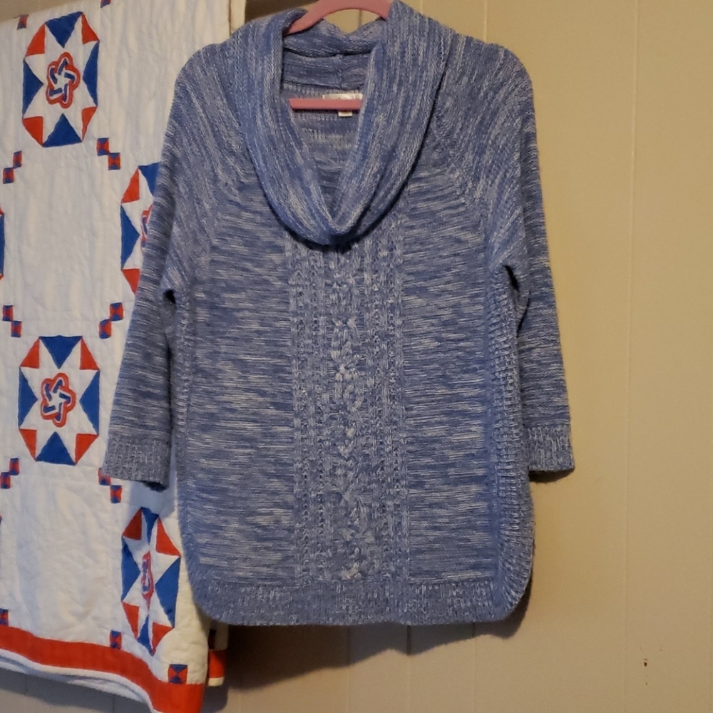 JohnPaulRichard Blue Cowl Neck Sweater